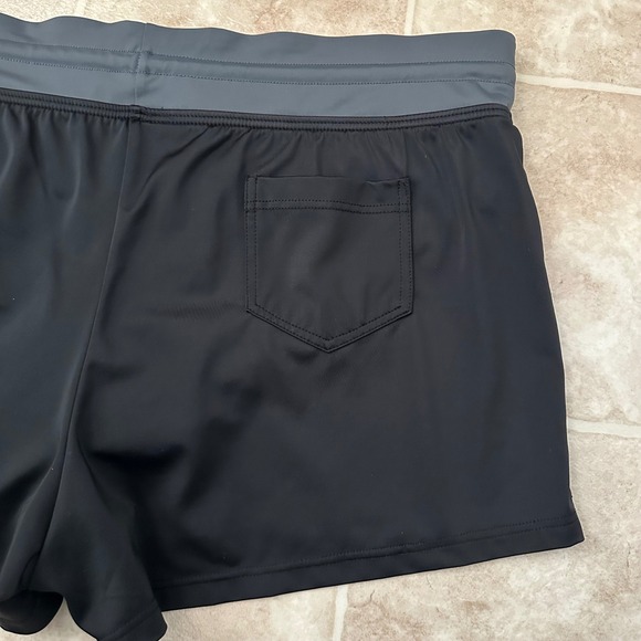 Title Nine Swim Shorts Lined Black Gray Drawstring Size Large - Picture 6 of 10